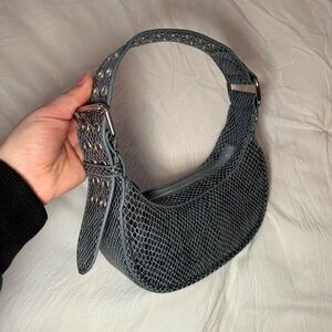 Mini Blue Gray Snakeskin Purse